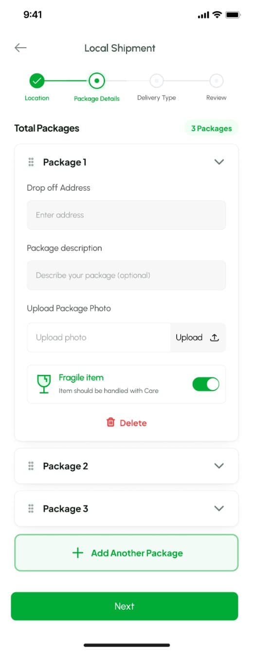 ISDS bulk shipment package details