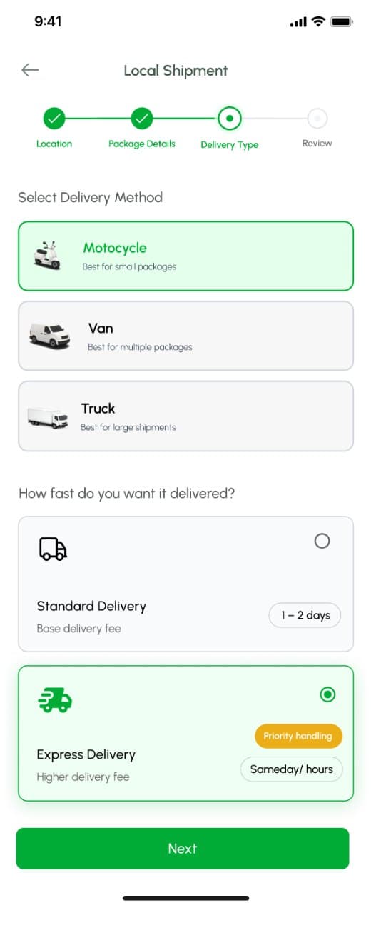 Bulk shipment delivery method