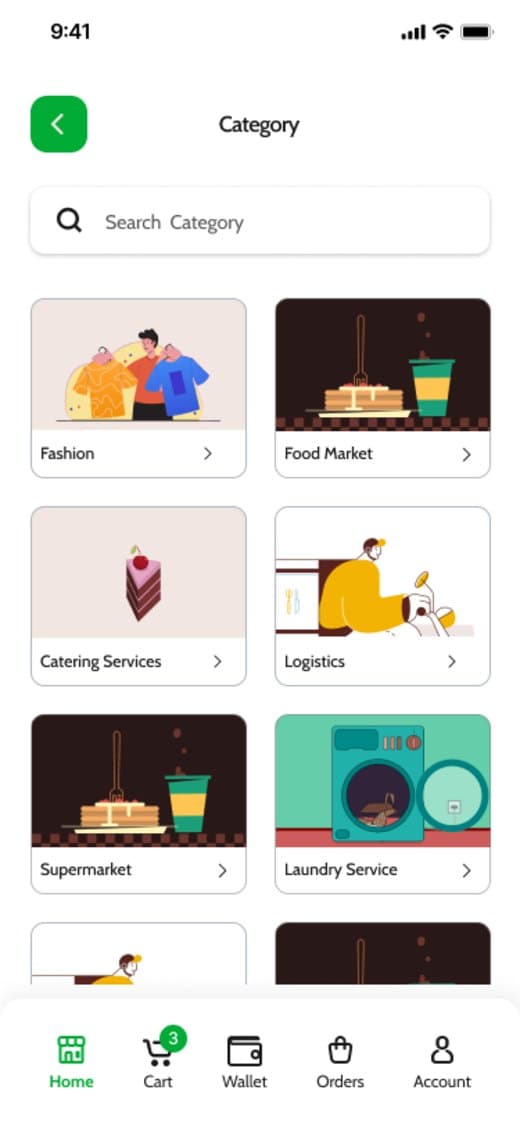 Customer category browser