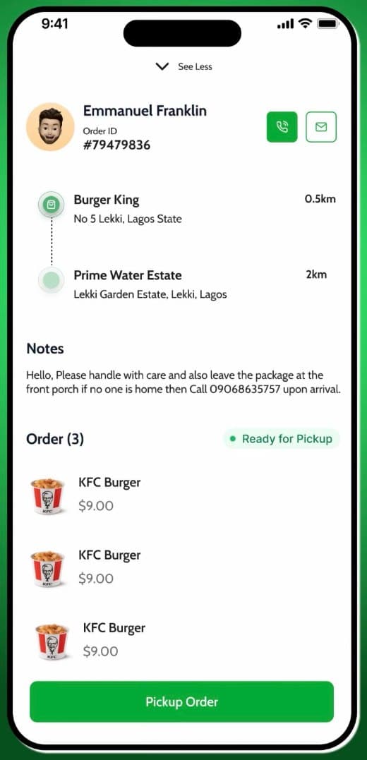 Order ready for pickup