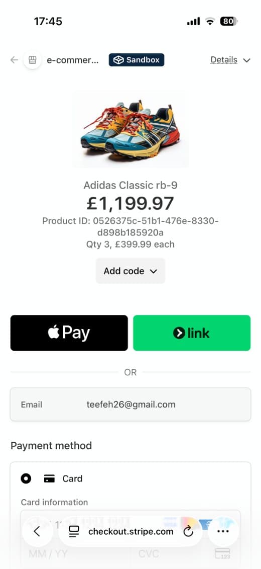 Cartify Stripe checkout with Apple Pay
