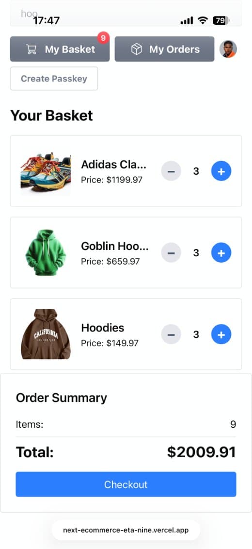 Cartify basket with order summary