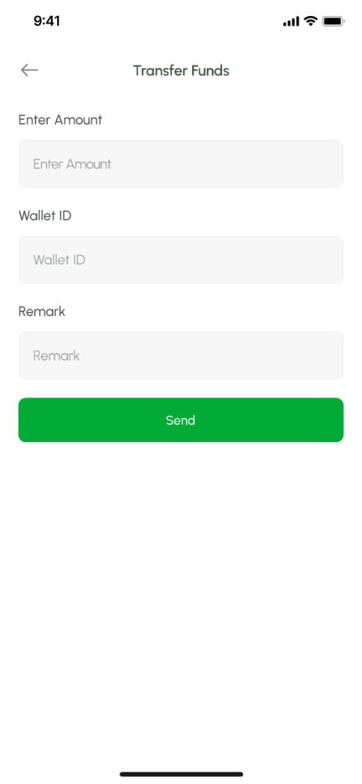 Transfer funds to another wallet